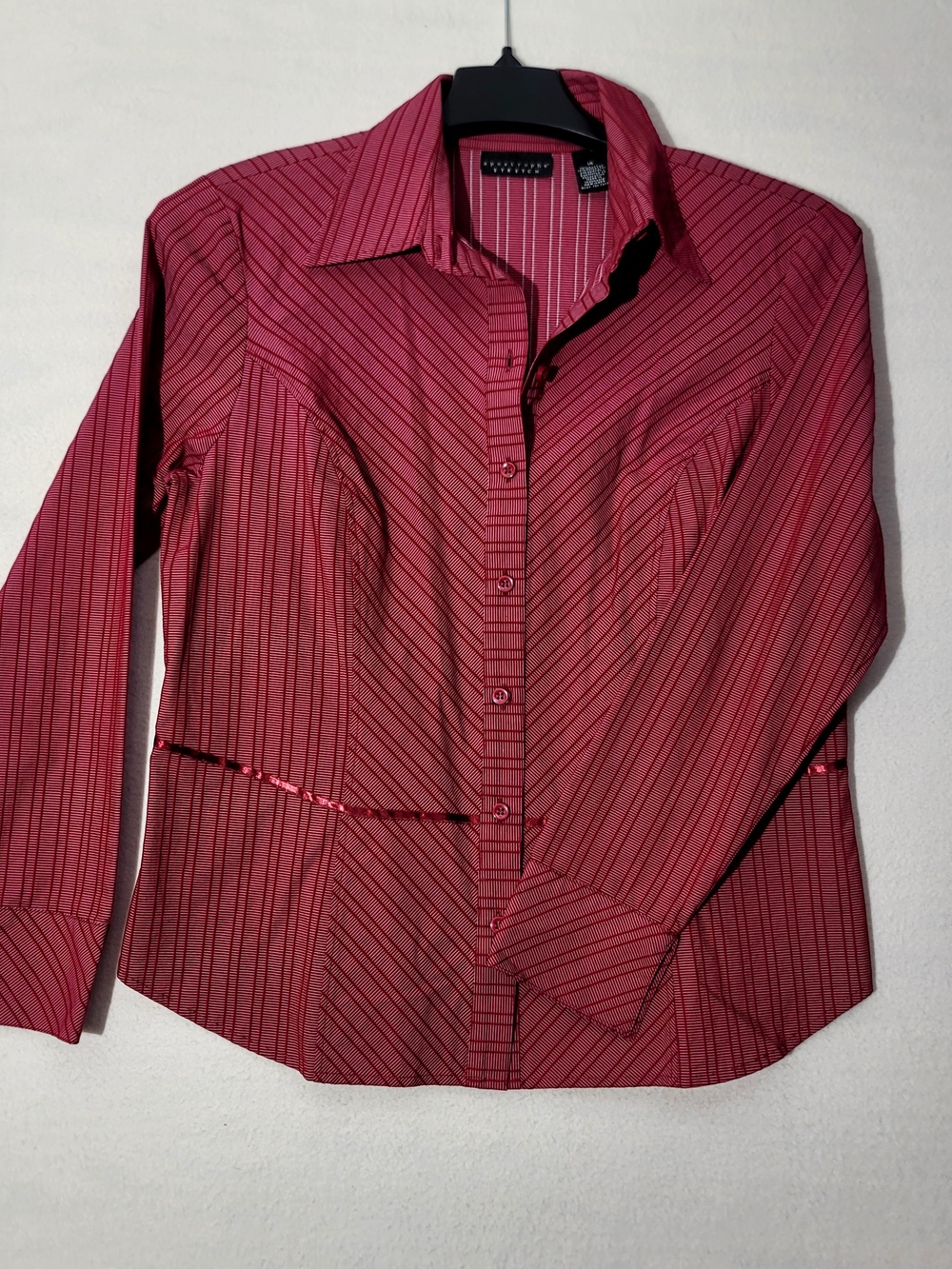 Apostrophe Burgundy Pinstripe Button-Down Shirt